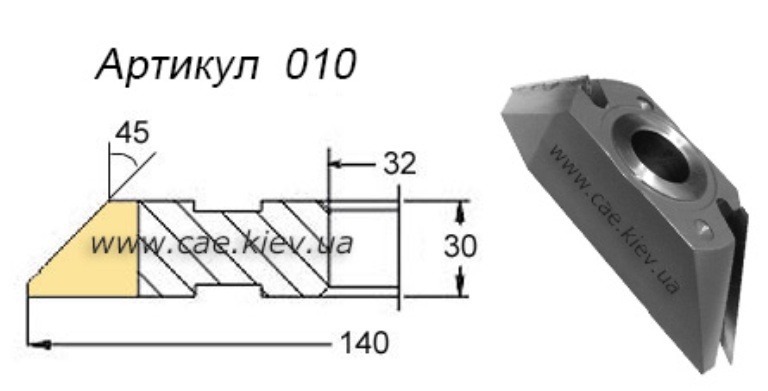 Фреза для фаски кут 45° для твердих порід та МДФ. Фреза кромочная 45 °.