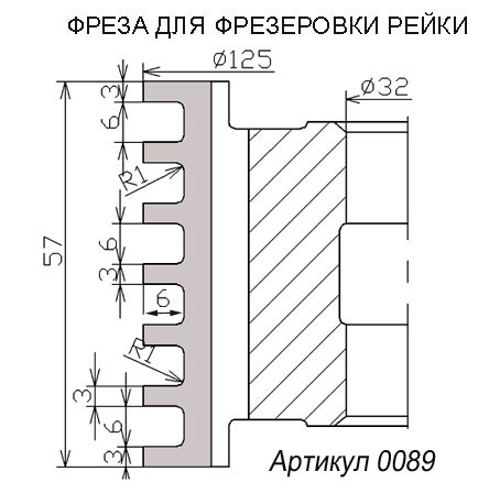 Фреза для рейки