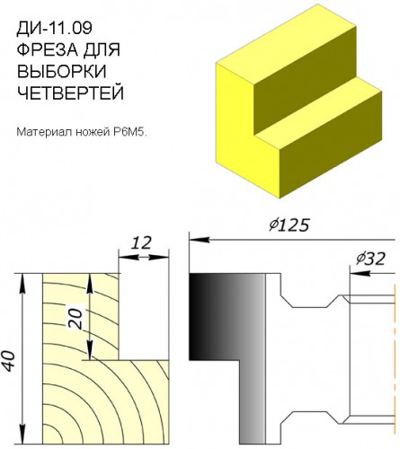 Четвертная фреза.