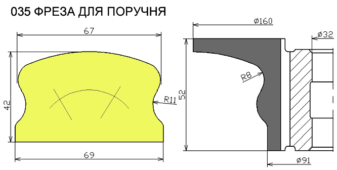 Фреза для поручня