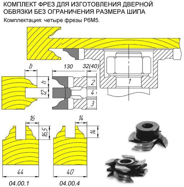 Комплект фрез для обвязки дверей