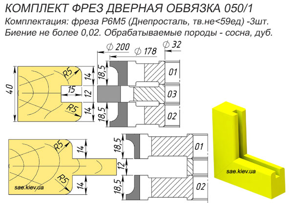 Комплект фрез для дверей