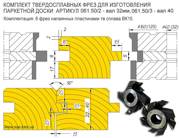 Фрези на паркетну дошку. Фрезы для паркета
