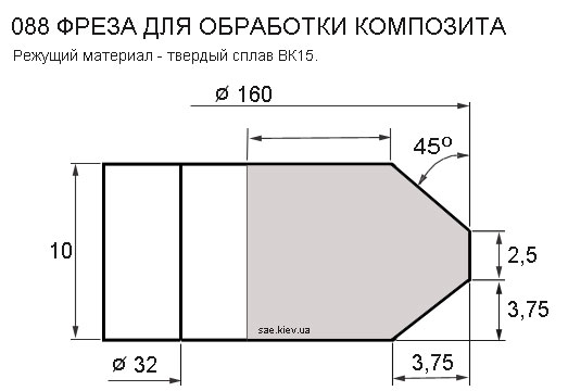 Фреза твердосплавная для фрезеровки композита