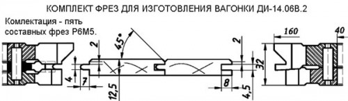 Комплект фрез Р6М5 вагонка