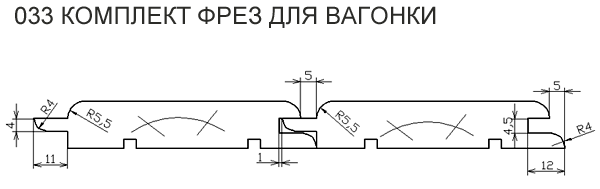 Комплект фрез для вагонки