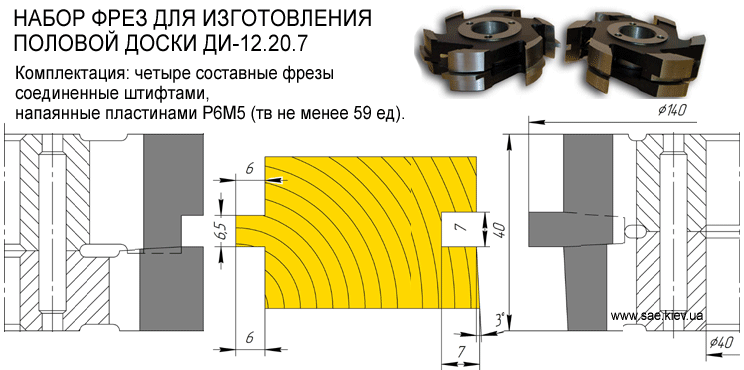 Комплект фрез на половую доску
