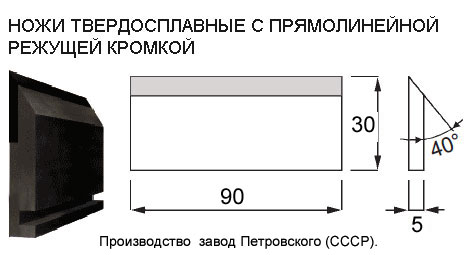 Нож прямой твердосплавный